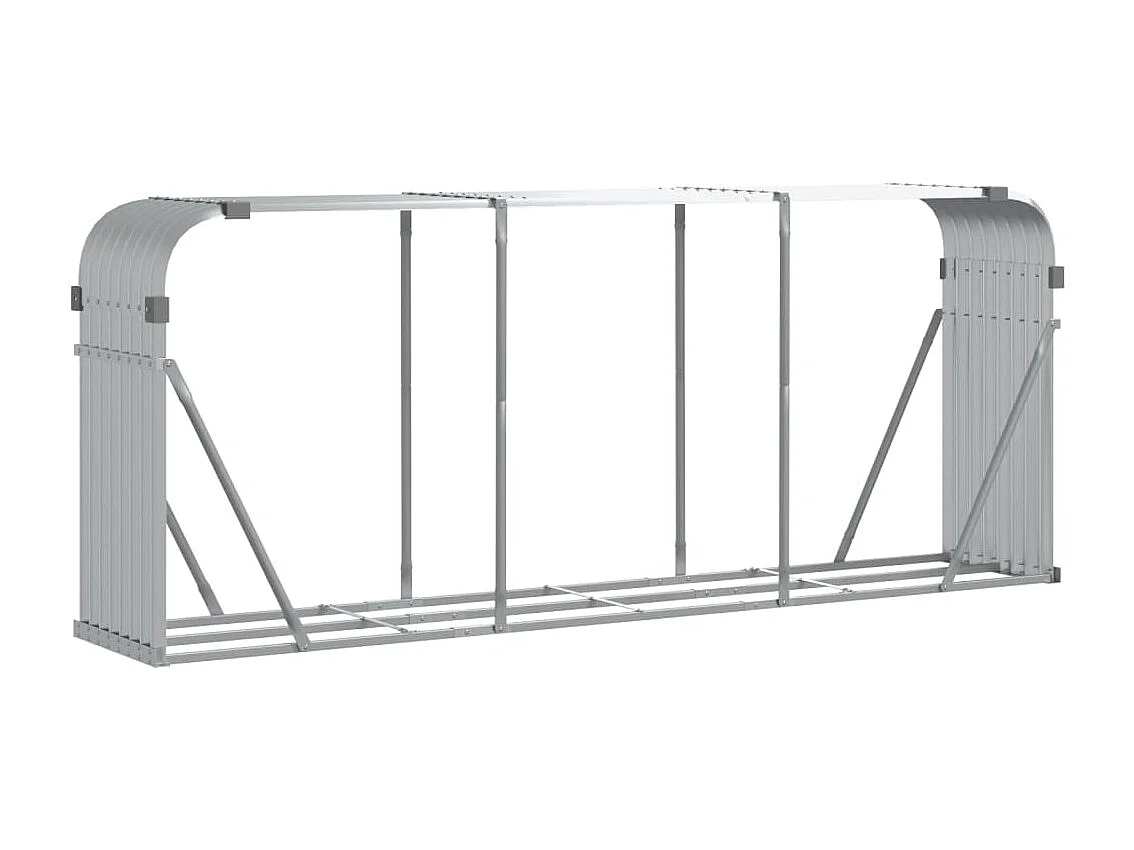 Jilles Haardhoutopslag 234x45x100 cm gegalvaniseerd staal zilverkleur