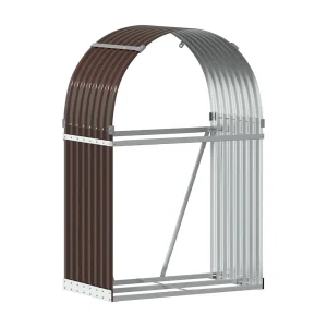 Jilles Haardhoutopslag 80x45x120 cm gegalvaniseerd staal bruin Jilles Haardhoutopslag 80x45x120 cm gegalvaniseerd staal bruin