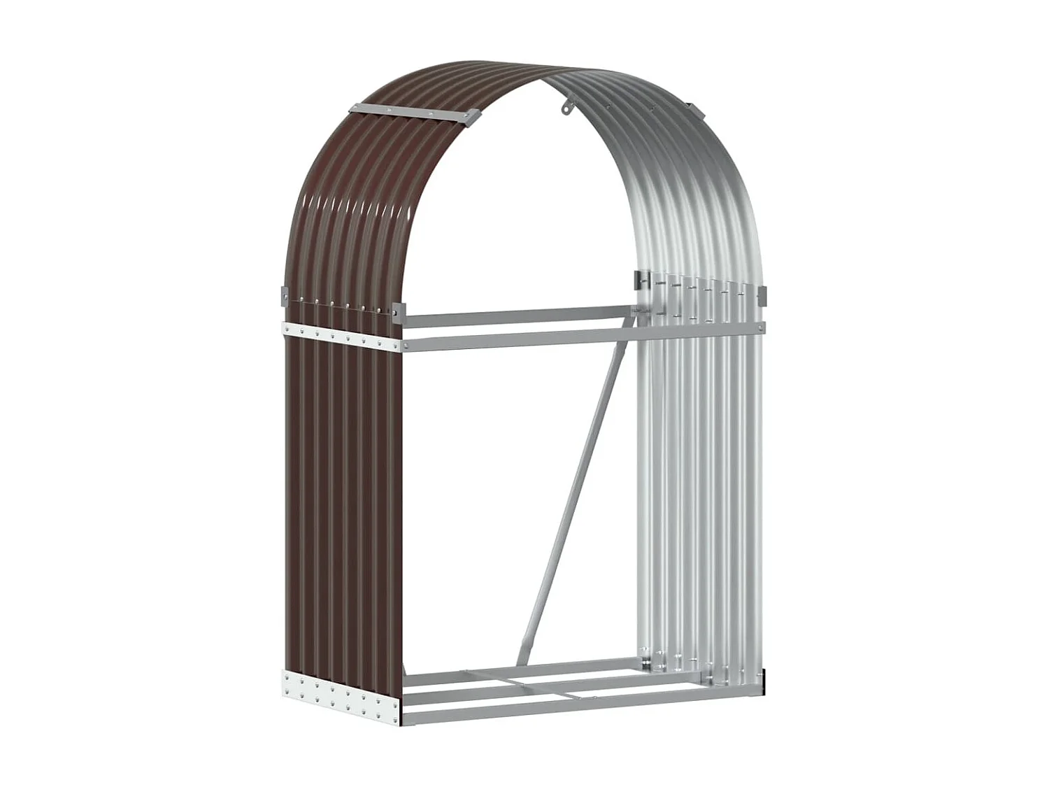 Jilles Haardhoutopslag 80x45x120 cm gegalvaniseerd staal bruin