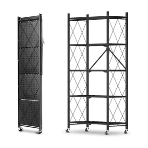 HomeMiYN 4-5 lagen opvouwbare opbergplank, multifunctionele opbergplank, rolplank, 71*34*159,40 cm, zwart HomeMiYN 4-5 lagen opvouwbare opbergplank, multifunctionele opbergplank, rolplank, 71*34*159,40 cm, zwart