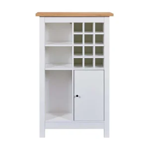 Julina wandkast wijnrek, 1 deur, 3 open planken, 12 ruimte voor wijn wit,eik decor. Julina wandkast wijnrek, 1 deur, 3 open planken, 12 ruimte voor wijn wit,eik decor.