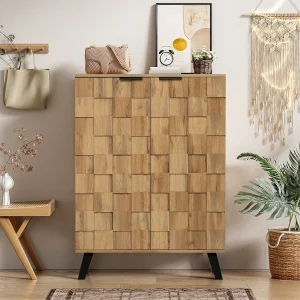Houten schoenenrek, 5 niveaus, verstelbare planken, gangkast, 80,5 x 35 x 109,5 cm Houten schoenenrek, 5 niveaus, verstelbare planken, gangkast, 80,5 x 35 x 109,5 cm