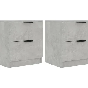 Invel Nachtkastjes 2 st bewerkt hout betongrijs Invel Nachtkastjes 2 st bewerkt hout betongrijs