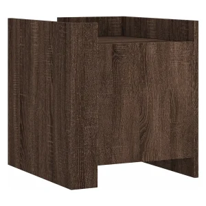 Jarnor Nachtkastje 45x50x50 cm bewerkt hout bruin eikenkleurig Jarnor Nachtkastje 45x50x50 cm bewerkt hout bruin eikenkleurig