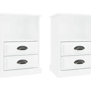 Karly  Nachtkastjes 2 st 43x36x60 cm hoogglans wit