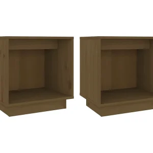 Kani Nachtkastjes 2 st 40x30x40 cm massief grenenhout honingbruin Kani Nachtkastjes 2 st 40x30x40 cm massief grenenhout honingbruin