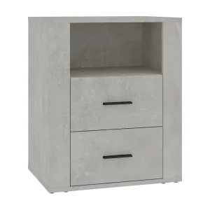 Josephine-Claire  Nachtkastje 50x36x60 cm bewerkt hout betongrijs