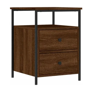 Janora Nachtkastje 44x45x60 cm bewerkt hout bruin eikenkleur Janora Nachtkastje 44x45x60 cm bewerkt hout bruin eikenkleur
