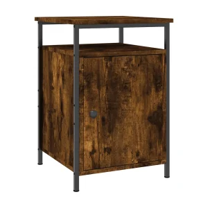 Jalindra Nachtkastje 40x42x60 cm bewerkt hout gerookt eikenkleurig Jalindra Nachtkastje 40x42x60 cm bewerkt hout gerookt eikenkleurig