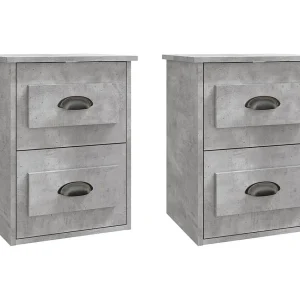 Inez Nachtkastjes 2 st wandgemonteerd 41,5x36x53 cm betongrijs Inez Nachtkastjes 2 st wandgemonteerd 41,5x36x53 cm betongrijs