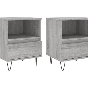 Hulst Nachtkastjes 2 st 40x35x50 cm bewerkt hout grijs sonoma eiken Hulst Nachtkastjes 2 st 40x35x50 cm bewerkt hout grijs sonoma eiken