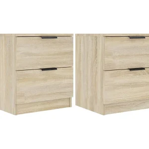 Invel Nachtkastjes 2 st bewerkt hout sonoma eikenkleurig Invel Nachtkastjes 2 st bewerkt hout sonoma eikenkleurig
