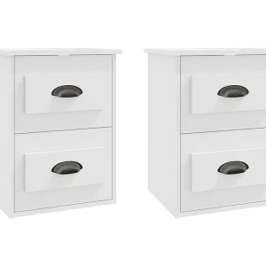Inez Nachtkastjes 2 st wandgemonteerd 41,5x36x53 cm wit Inez Nachtkastjes 2 st wandgemonteerd 41,5x36x53 cm wit