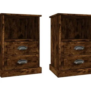 Karly  Nachtkastjes 2 st 43x36x60 cm gerookt eikenkleurig