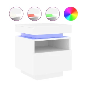 Josane Nachtkastje met LED-verlichting 40x39x48,5 cm wit Josane Nachtkastje met LED-verlichting 40x39x48,5 cm wit