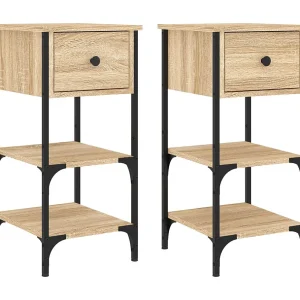 Jersey Shore Nachtkastjes 2 st 34x36x70 cm bewerkt hout sonoma eikenkleurig Jersey Shore Nachtkastjes 2 st 34x36x70 cm bewerkt hout sonoma eikenkleurig