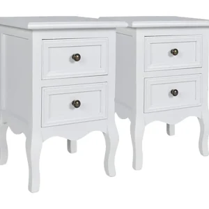 Jack Walter Nachtkastjes 2 st met 2 lades MDF wit Jack Walter Nachtkastjes 2 st met 2 lades MDF wit