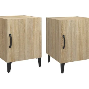 Hondo Nachtkastjes 2 st bewerkt hout sonoma eikenkleurig Hondo Nachtkastjes 2 st bewerkt hout sonoma eikenkleurig