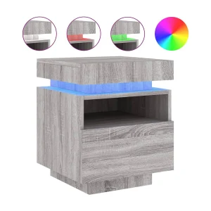 Josane Nachtkastje met LED-verlichting 40x39x48,5 cm grijs sonoma Josane Nachtkastje met LED-verlichting 40x39x48,5 cm grijs sonoma
