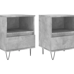 Hulst Nachtkastjes 2 st 40x35x50 cm bewerkt hout betongrijs Hulst Nachtkastjes 2 st 40x35x50 cm bewerkt hout betongrijs