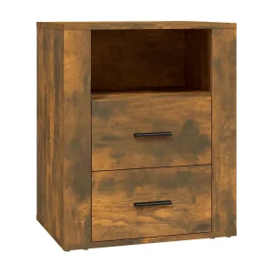 Josephine-Claire  Nachtkastje 50x36x60 cm bewerkt hout gerookt eikenkleurig