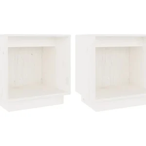 Kani Nachtkastjes 2 st 40x30x40 cm massief grenenhout wit Kani Nachtkastjes 2 st 40x30x40 cm massief grenenhout wit