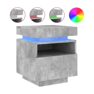 Josane Nachtkastje met LED-verlichting 40x39x48,5 cm betongrijs Josane Nachtkastje met LED-verlichting 40x39x48,5 cm betongrijs