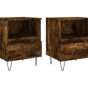 Hulst Nachtkastjes 2 st 40x35x50 cm bewerkt hout gerookt eikenkleurig Hulst Nachtkastjes 2 st 40x35x50 cm bewerkt hout gerookt eikenkleurig
