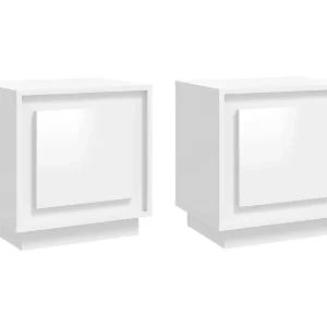 Jordy Nachtkastjes 2 st 44x35x45 cm bewerkt hout hoogglans wit Jordy Nachtkastjes 2 st 44x35x45 cm bewerkt hout hoogglans wit
