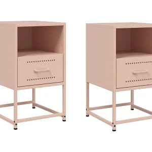 Inanna Nachtkastjes 2 st 36x39x60,5 cm staal roze Inanna Nachtkastjes 2 st 36x39x60,5 cm staal roze