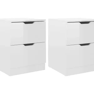 Jenae Nachtkastjes 2 st 40x40x50 cm bewerkt hout hoogglans wit Jenae Nachtkastjes 2 st 40x40x50 cm bewerkt hout hoogglans wit