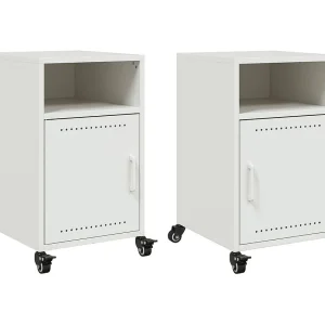 Jana Nachtkastjes 2 st 36x39x59 cm staal wit Jana Nachtkastjes 2 st 36x39x59 cm staal wit