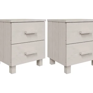 Iduna Nachtkastjes HAMAR 2 st 40x35x44,5 cm massief grenenhout wit Iduna Nachtkastjes HAMAR 2 st 40x35x44,5 cm massief grenenhout wit