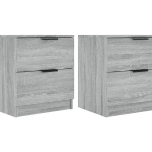 Invel Nachtkastjes 2 st bewerkt hout grijs sonoma eikenkleurig Invel Nachtkastjes 2 st bewerkt hout grijs sonoma eikenkleurig