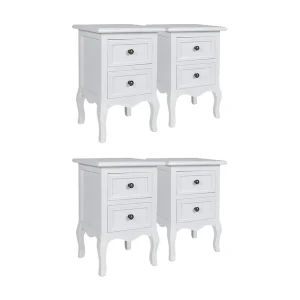 Jack Walter Nachtkastjes met 2 lades 4 st MDF Wit Jack Walter Nachtkastjes met 2 lades 4 st MDF Wit