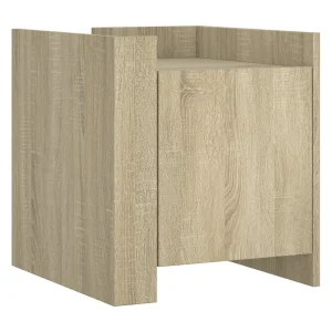Jarnor Nachtkastje 45x50x50 cm bewerkt hout sonoma eikenkleurig Jarnor Nachtkastje 45x50x50 cm bewerkt hout sonoma eikenkleurig