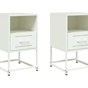 Inanna Nachtkastjes 2 st 36x39x60,5 cm staal wit Inanna Nachtkastjes 2 st 36x39x60,5 cm staal wit