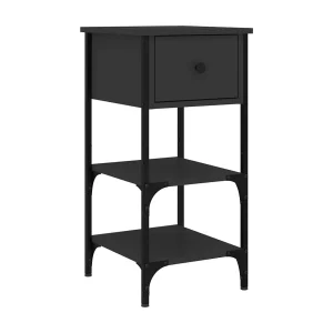 Jersey Shore Nachtkastje 34x36x70 cm bewerkt hout zwart Jersey Shore Nachtkastje 34x36x70 cm bewerkt hout zwart