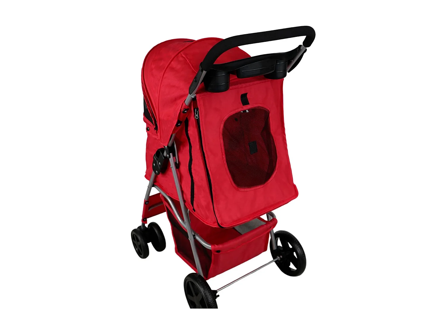 Hondenbuggy met Regenhoes - Rood