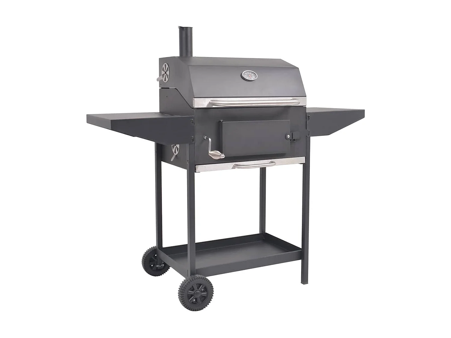 Houtskoolbarbecue met onderplank zwart