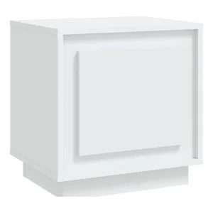 Jordy Nachtkastje 44x35x45 cm bewerkt hout wit Jordy Nachtkastje 44x35x45 cm bewerkt hout wit