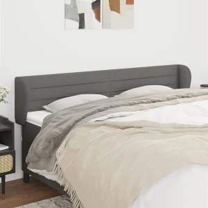 Hoofdbord | Hoofdeinde met randen 163x23x78/88 cm stof donkergrijs
