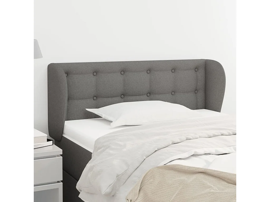 Hoofdbord | Hoofdeinde met randen 93x23x78/88 cm stof donkergrijs