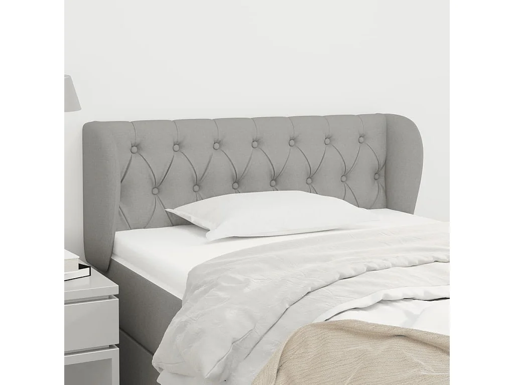 Hoofdbord | Hoofdeinde met randen 93x23x78/88 cm stof lichtgrijs