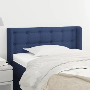 Hoofdbord | Hoofdeinde met randen 103x16x78/88 cm stof blauw Hoofdbord | Hoofdeinde met randen 103x16x78/88 cm stof blauw