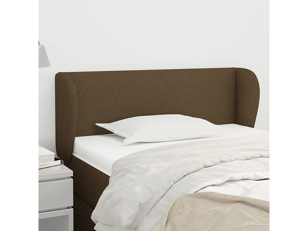 Hoofdbord | Hoofdeinde met randen 93x23x78/88 cm stof donkerbruin