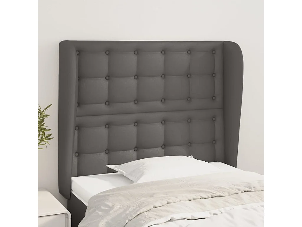 Hoofdbord | Hoofdeinde met randen 103x23x118/128 cm kunstleer grijs