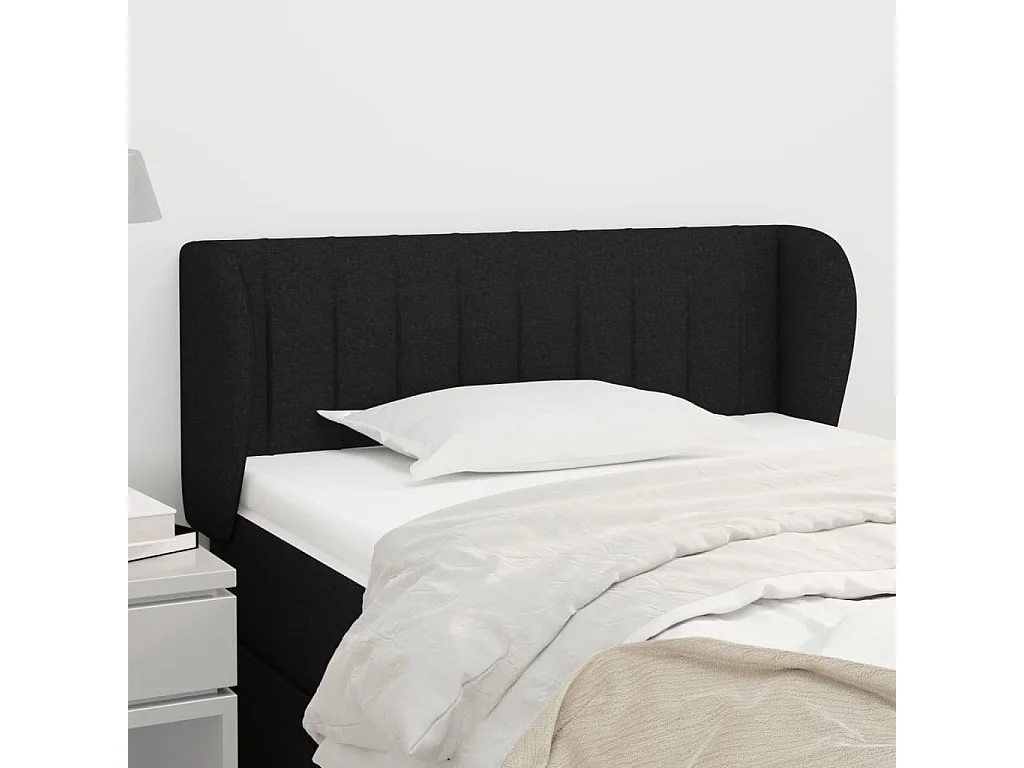 Hoofdbord | Hoofdeinde met randen 93x23x78/88 cm stof zwart