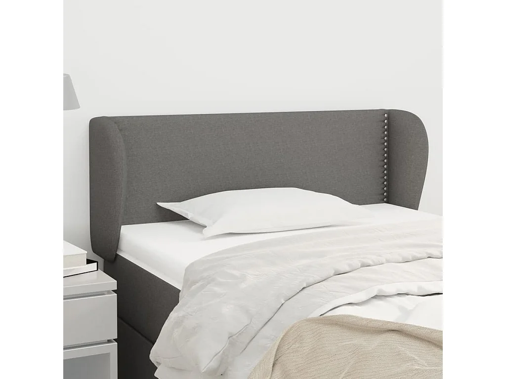 Hoofdbord | Hoofdeinde met randen 93x23x78/88 cm stof donkergrijs
