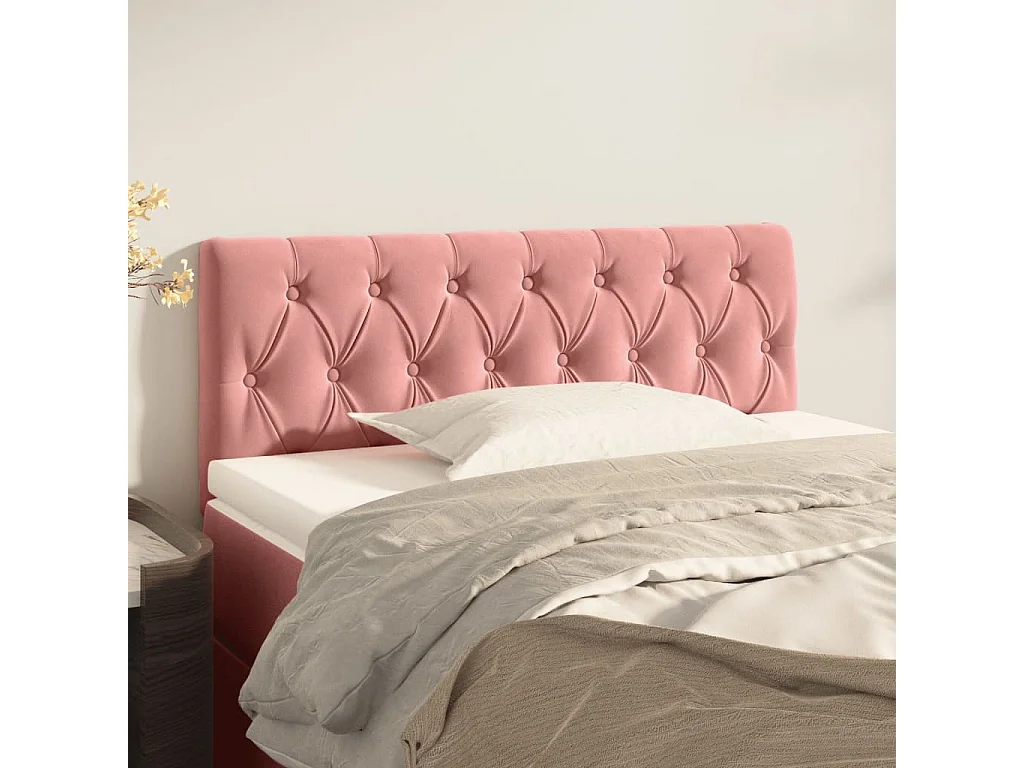 Hoofdbord | Hoofdeinde 90x7x78/88 cm fluweel roze